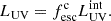 $$ \begin{aligned} L_{\rm UV} = f_{\rm esc}^\mathrm{c} L_{\rm UV}^\mathrm{int}. \end{aligned} $$