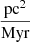 $ \frac{\mathrm{pc}^2}{\mathrm{Myr}} $
