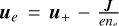${{\bf{u}}_e} = {{\bf{u}}_ + } - {J \over {e{n_e}}}$
