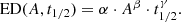 $$ \begin{aligned} \mathrm{ED} (A, t_{1/2}) = \alpha \cdot A^{\beta } \cdot t_{1/2}^{\gamma }. \end{aligned} $$