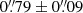 $ 0{{\overset{\prime\prime}{.}}}79 \pm 0{{\overset{\prime\prime}{.}}}09 $