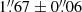 $ 1{{\overset{\prime\prime}{.}}}67 \pm 0{{\overset{\prime\prime}{.}}}06 $