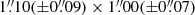 $ 1{{\overset{\prime\prime}{.}}}10 ({\pm}0{{\overset{\prime\prime}{.}}}09) \times 1{{\overset{\prime\prime}{.}}}00 ({\pm}0{{\overset{\prime\prime}{.}}}07) $