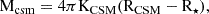 $$ \begin{aligned} \mathrm{M}_{\rm {csm}} = 4 \pi \mathrm{K}_{\rm {CSM}} (\mathrm{R}_{\rm {CSM}} - \mathrm{R}_{\rm {\star }}), \end{aligned} $$