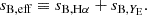 $$ \begin{aligned} s_{\mathrm{B} , \mathrm{eff} } \equiv s_{\mathrm{B} , \mathrm{H} \alpha } + s_{\mathrm{B} , Y_{\rm E}}. \end{aligned} $$