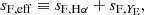 $$ \begin{aligned} s_{\mathrm{F} , \mathrm{eff} } \equiv s_{\mathrm{F} , \mathrm{H} \alpha } + s_{\mathrm{F} , Y_{\rm E}}, \end{aligned} $$