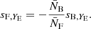 $$ \begin{aligned} s_{\mathrm{F} , Y_{\rm E}} = - \frac{\bar{N}_\mathrm{B} }{\bar{N}_\mathrm{F} } s_{\mathrm{B} , Y_{\rm E}}. \end{aligned} $$