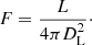 $$ \begin{aligned} F = \frac{L}{4\pi D_\mathrm{L} ^2}\cdot \end{aligned} $$