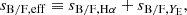 $$ \begin{aligned} s_{\mathrm{B/F} , \mathrm{eff} } \equiv s_{\mathrm{B/F} , \mathrm{H} \alpha } + s_{\mathrm{B/F} , Y_{\rm E}} , \end{aligned} $$