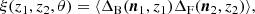 $$ \begin{aligned} \xi (z_1, z_2, \theta )= \langle \Delta _{\rm B}(\boldsymbol{n}_1, z_1)\Delta _{\rm F}(\boldsymbol{n}_2, z_2) \rangle , \end{aligned} $$