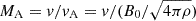$ M_{\mathrm{A}} = v/v_{\mathrm{A}} = v/(B_0/\sqrt{4\pi \rho}) $