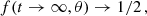 $$ \begin{aligned} f(t\rightarrow \infty ,\theta )\rightarrow 1/2\,, \end{aligned} $$