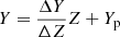 $ Y = \frac{\Delta Y}{\Delta Z}Z + Y_{\mathrm{p}} $