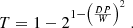 $$ \begin{aligned} T = 1 - 2 ^{1-\left(\frac{DP}{W}\right)^2}~. \end{aligned} $$