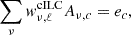 $$ \begin{aligned} \sum _\nu w^\mathrm{cILC}_{\nu ,\ell } A_{\nu ,c} = e_c, \end{aligned} $$