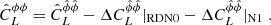 $$ \begin{aligned} \hat{C}^{\phi \phi }_L=\hat{C}_L^{\hat{\phi }\hat{\phi }}-\Delta C_L^{\hat{\phi }\hat{\phi }}|_{\rm RDN0}-\Delta C_L^{\hat{\phi }\hat{\phi }}|_{\rm N1}\;. \end{aligned} $$