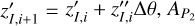 $z_{I,i + 1}^\prime = z_{I,i}^\prime + z_{I,i}^{\prime \prime }\Delta \theta ,{A_{{P_2}}}$
