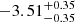 $ -3.51^{+0.35}_{-0.35} $