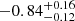 $ -0.84^{+0.16}_{-0.12} $