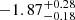 $ -1.87^{+0.28}_{-0.18} $