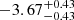 $ -3.67^{+0.43}_{-0.43} $