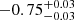 $ -0.75^{+0.03}_{-0.03} $