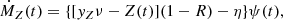 $$ \begin{aligned} \dot{M}_Z(t)&= \{[y_Z\nu -Z(t)](1-R)-\eta \} \psi (t), \end{aligned} $$