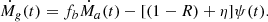 $$ \begin{aligned} \dot{M}_g(t)&= f_b \dot{M}_a(t) -[(1-R)+\eta ] \psi (t) .\end{aligned} $$
