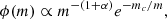 $$ \begin{aligned} \phi (m) \propto m^{-(1+\alpha )} e^{-m_c/m}, \end{aligned} $$