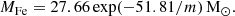 $$ \begin{aligned} M_{\rm Fe}&= 27.66 \exp (-51.81/m)\, \mathrm{M}_{\odot }. \end{aligned} $$
