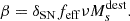 $$ \begin{aligned} \beta = \delta _{\rm SN} f_{\rm eff} \nu M_s^\mathrm{dest}. \end{aligned} $$