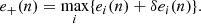 $$ \begin{aligned} e_+(n) = \max _i \{e_i(n)+\delta e_i(n)\}. \end{aligned} $$