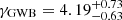 $ \gamma_{\mathrm{GWB}}=4.19_{-0.63}^{+0.73} $