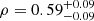 $ \rho = 0.59^{+0.09}_{-0.09} $