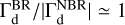 ${\rm{\Gamma }}_{\rm{d}}^{{\rm{BR}}}/\left| {{\rm{\Gamma }}_{\rm{d}}^{{\rm{NBR}}}} \right| \simeq 1$