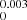 $ _{0}^{0.003} $