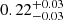 $ 0.22^{+0.03}_{-0.03} $