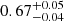 $ 0.67^{+0.05}_{-0.04} $