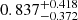 $ 0.837^{+0.418}_{-0.372} $