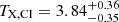 $ T_{\mathrm{X,CI}}=3.84^{+0.36}_{-0.35} $