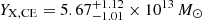 $ Y_{\mathrm{X, CE}}=5.67^{+1.12}_{-1.01}\times 10^{13}\,M_{\odot} $