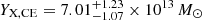 $ Y_{\mathrm{X, CE}}=7.01^{+1.23}_{-1.07}\times 10^{13}\,M_{\odot} $