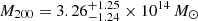 $ M_{200}=3.26^{+1.25}_{-1.24}\times10^{14}\,M_{\odot} $