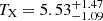 $ T_{\mathrm{X}}=5.53_{-1.09}^{+1.47} $