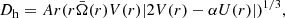 $$ \begin{aligned} {D_{\rm h}}&=Ar (r\bar{\Omega }(r) V(r) \vert 2 V(r) - \alpha U(r) \vert )^{1/3}, \end{aligned} $$