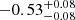 $ -0.53^{+0.08}_{-0.08} $