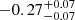 $ -0.27^{+0.07}_{-0.07} $