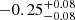 $ -0.25^{+0.08}_{-0.08} $