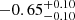 $ -0.65^{+0.10}_{-0.10} $