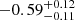 $ -0.59^{+0.12}_{-0.11} $